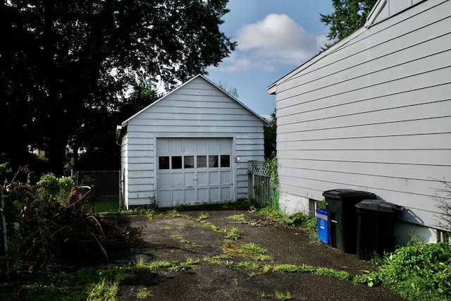 garage with wooden walls