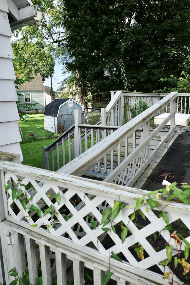 deck with a storage unit