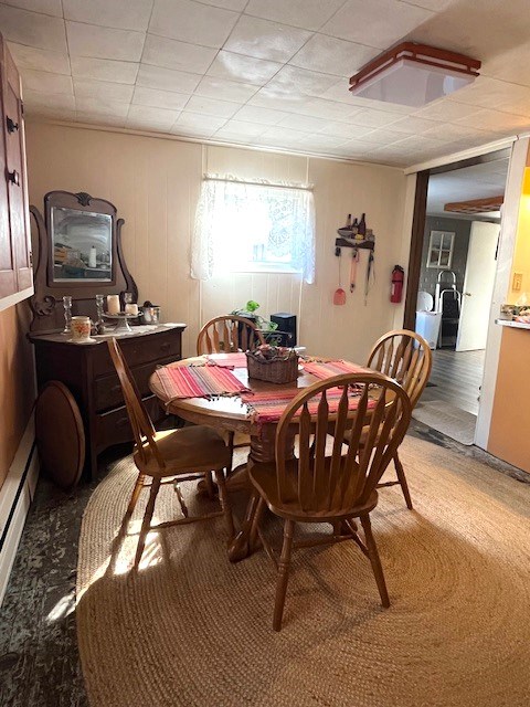 dining room featuring carpet