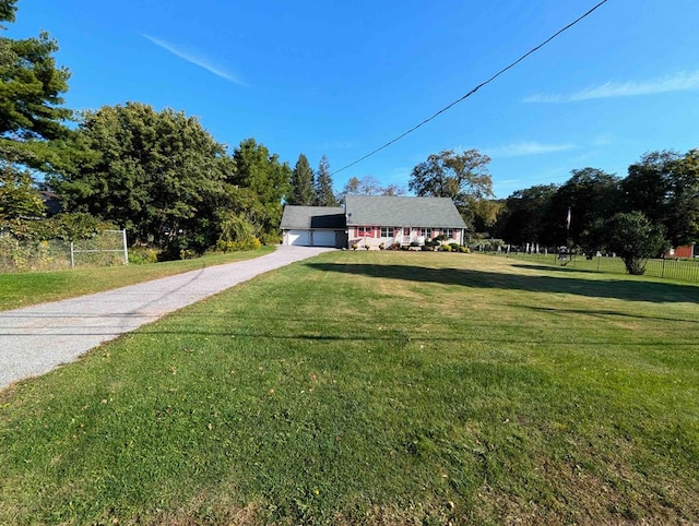 view of front of property with a front lawn