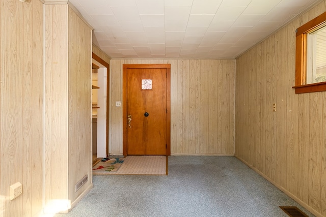 interior space with wood walls