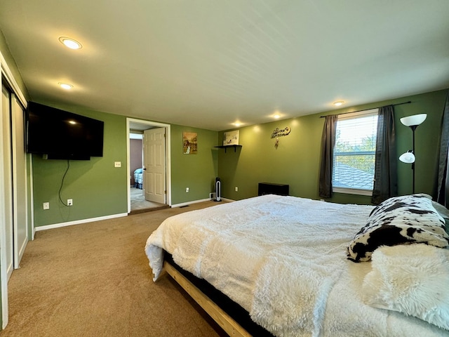 view of carpeted bedroom