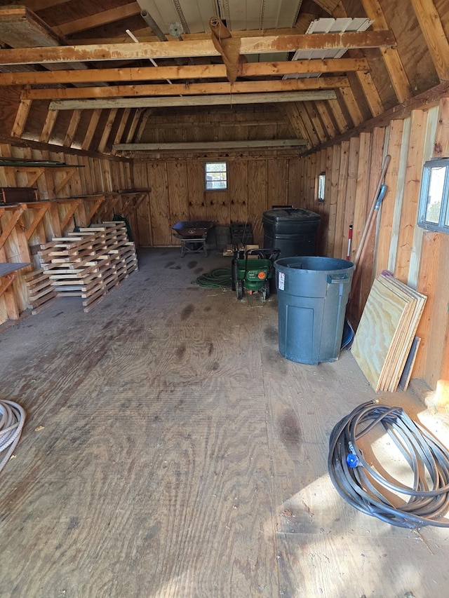 view of unfinished attic