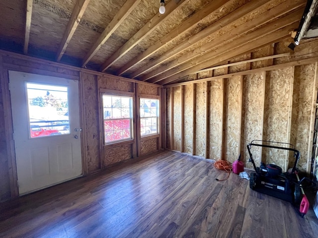 misc room with dark hardwood / wood-style floors