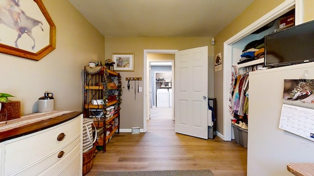 interior space featuring light wood-type flooring