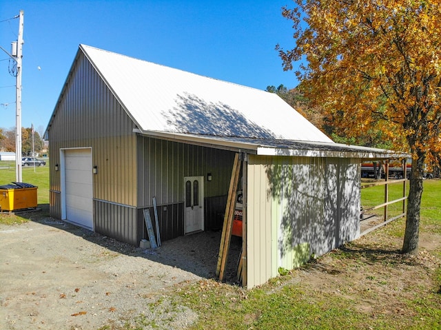 view of outdoor structure with a garage