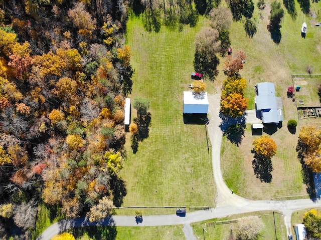 aerial view featuring a rural view