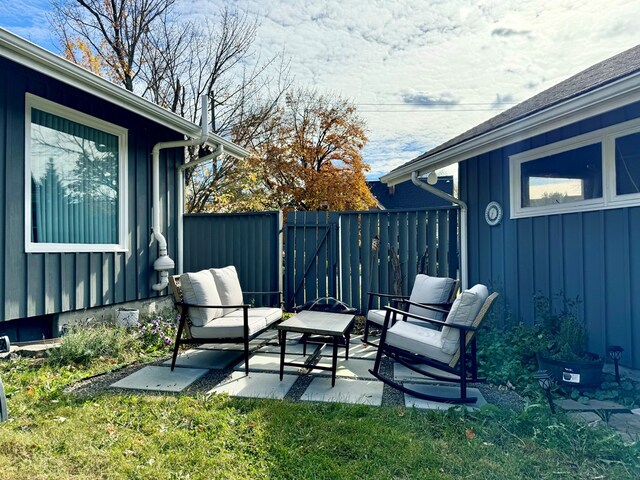 view of patio / terrace featuring an outdoor living space