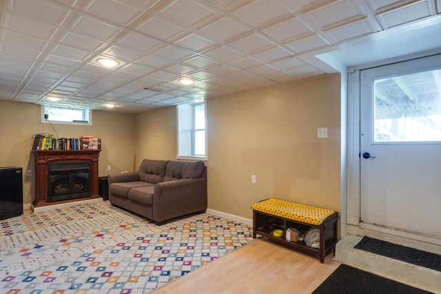 living room featuring hardwood / wood-style floors