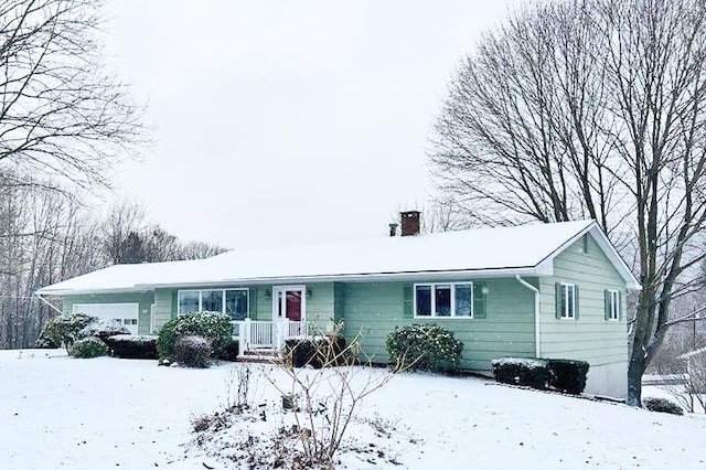 single story home with a garage