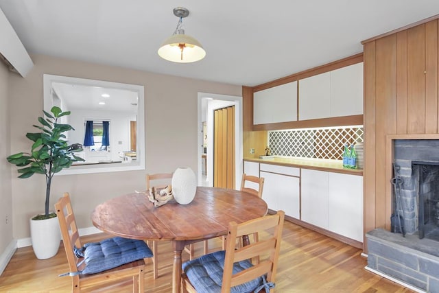 dining area featuring light hardwood / wood-style floors