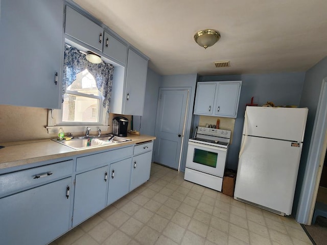 kitchen with white appliances and sink