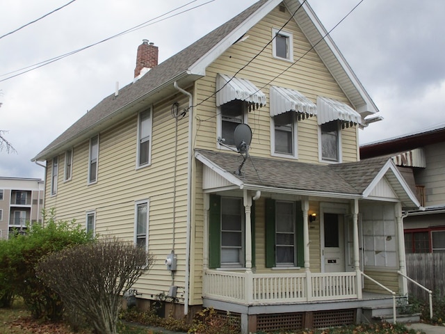 view of front of property with a porch