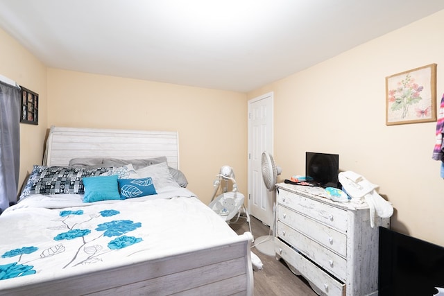 bedroom featuring wood-type flooring