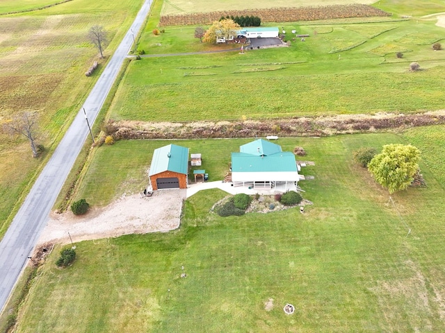 aerial view with a rural view