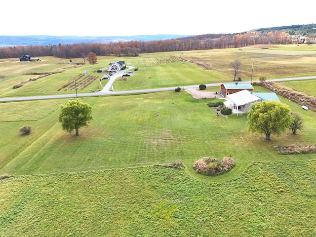 drone / aerial view with a rural view