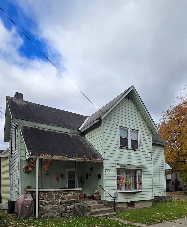 exterior space with covered porch