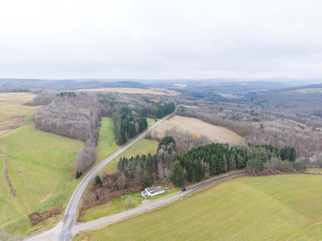 aerial view with a rural view