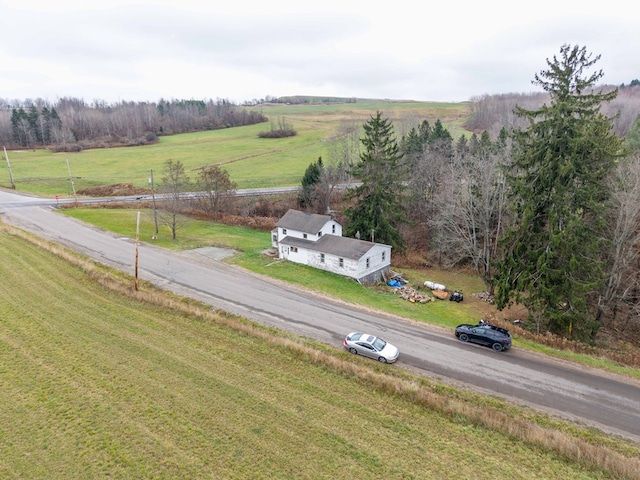 aerial view featuring a rural view