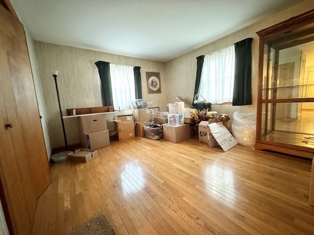 miscellaneous room with light hardwood / wood-style floors