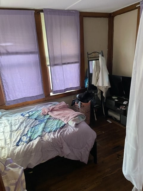 bedroom featuring dark wood-type flooring