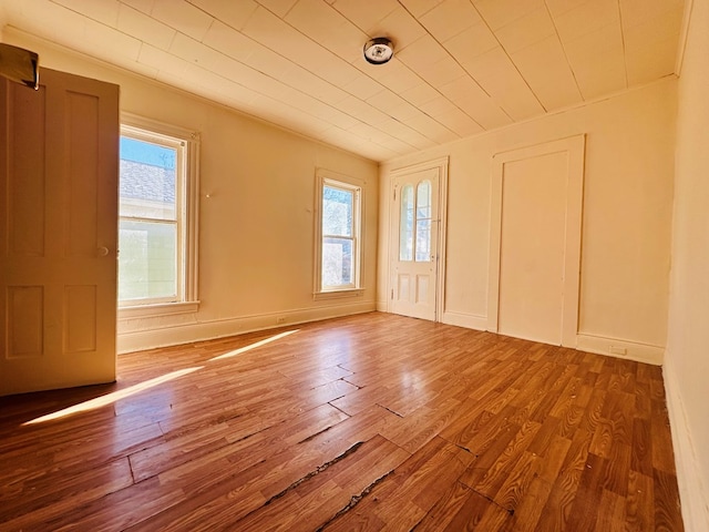 empty room featuring hardwood / wood-style floors and a wealth of natural light