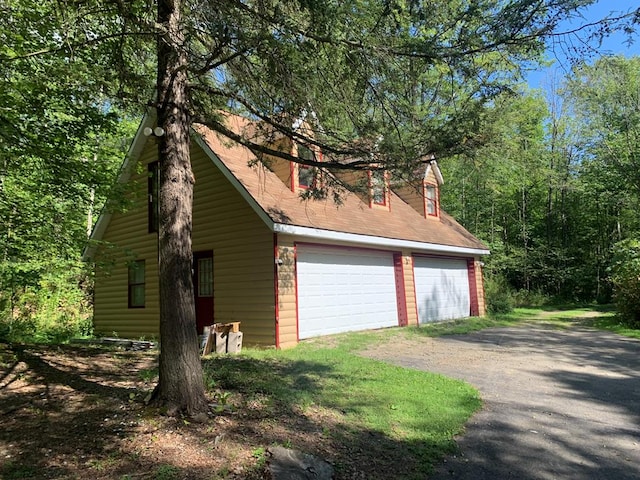 view of garage