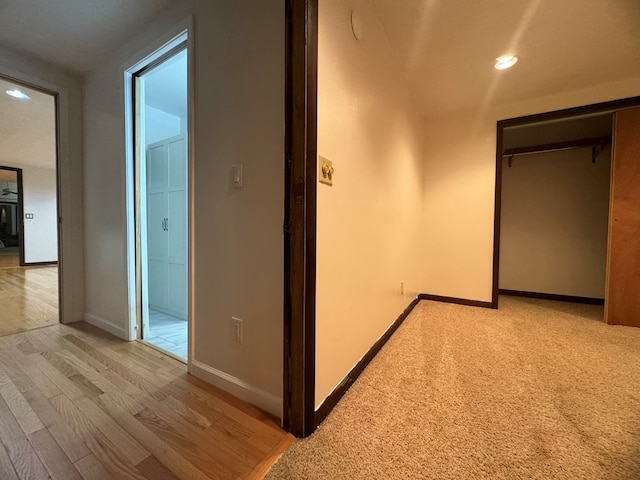 hallway featuring light hardwood / wood-style flooring