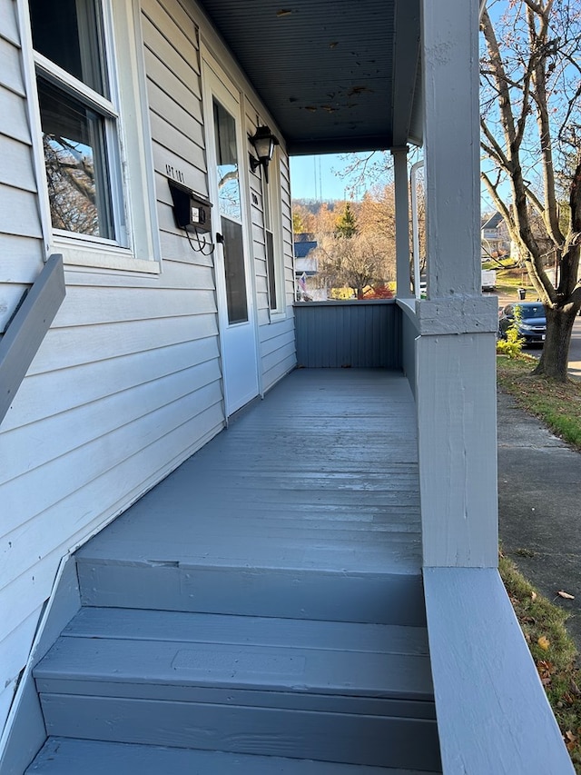 deck featuring a porch