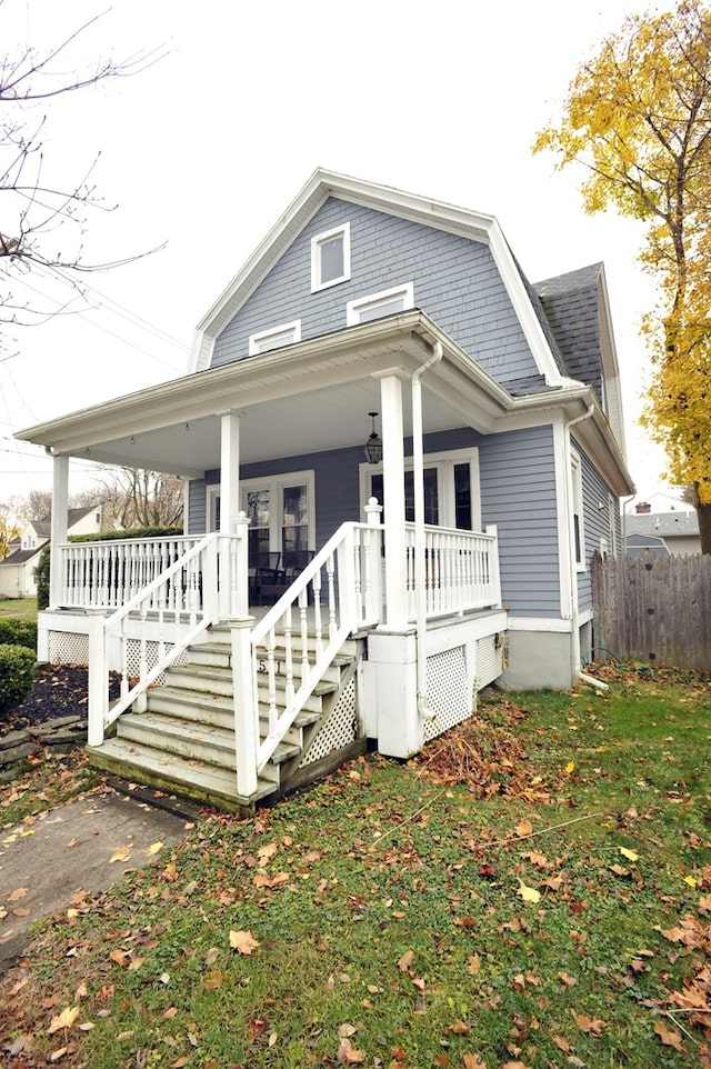 view of front of property with a porch