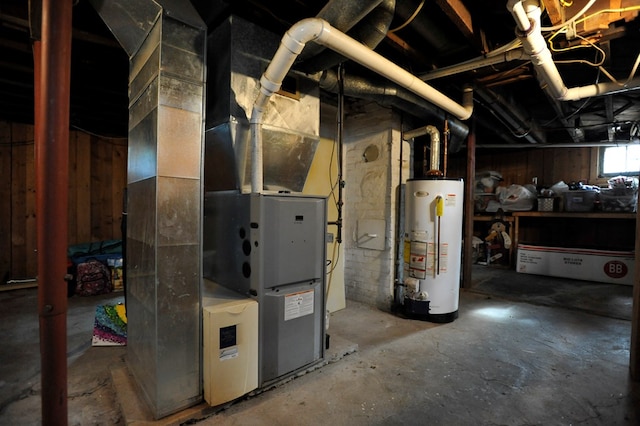 utilities featuring heating unit and water heater