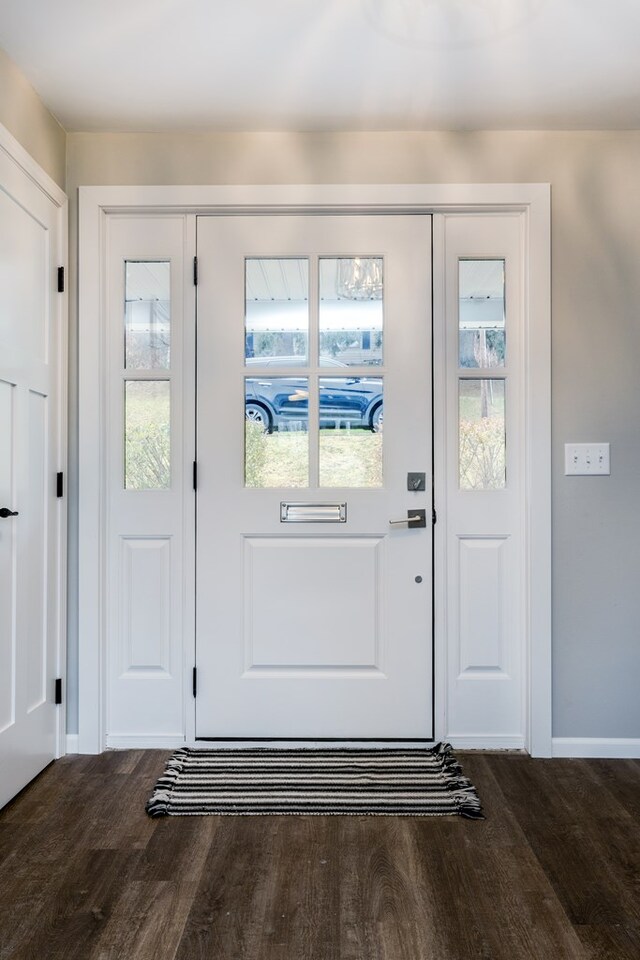 doorway featuring hardwood / wood-style flooring