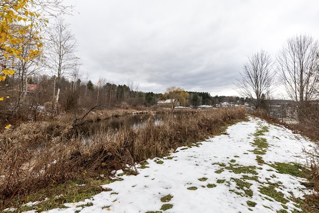 view of snow covered land