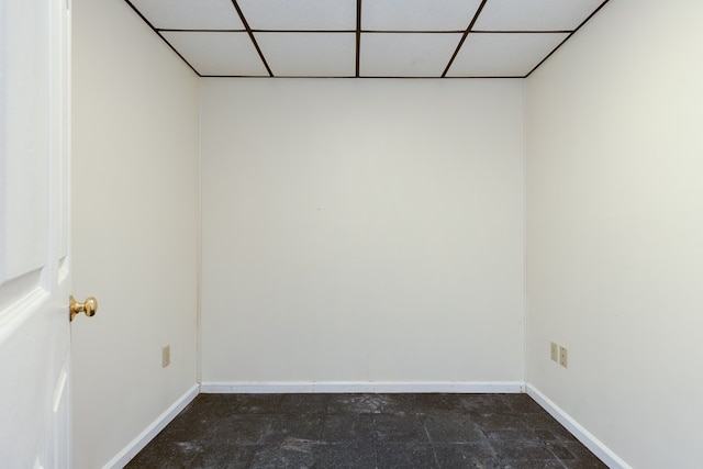 empty room with a drop ceiling