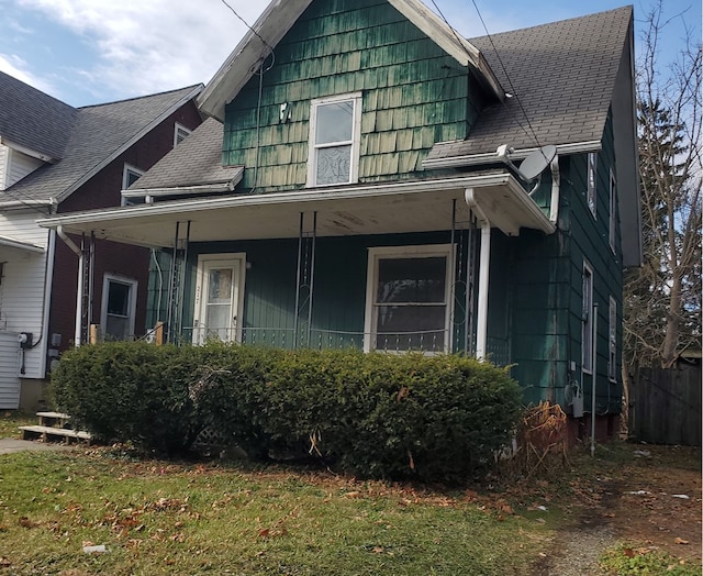 view of front of property with a porch