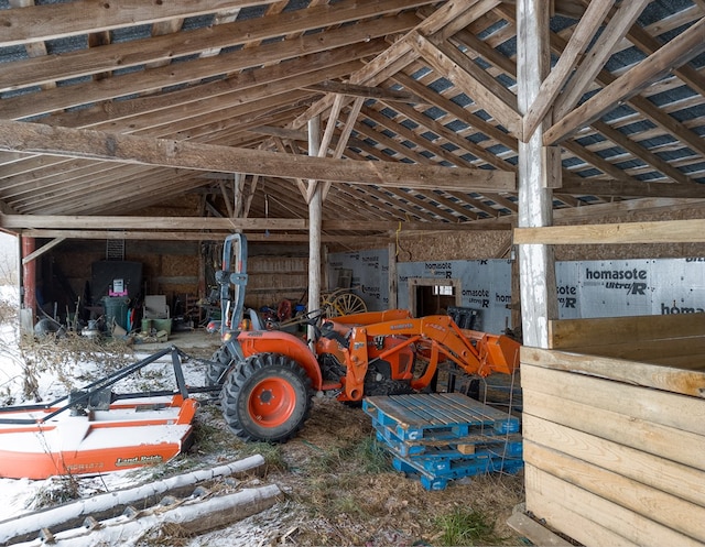 misc room featuring vaulted ceiling