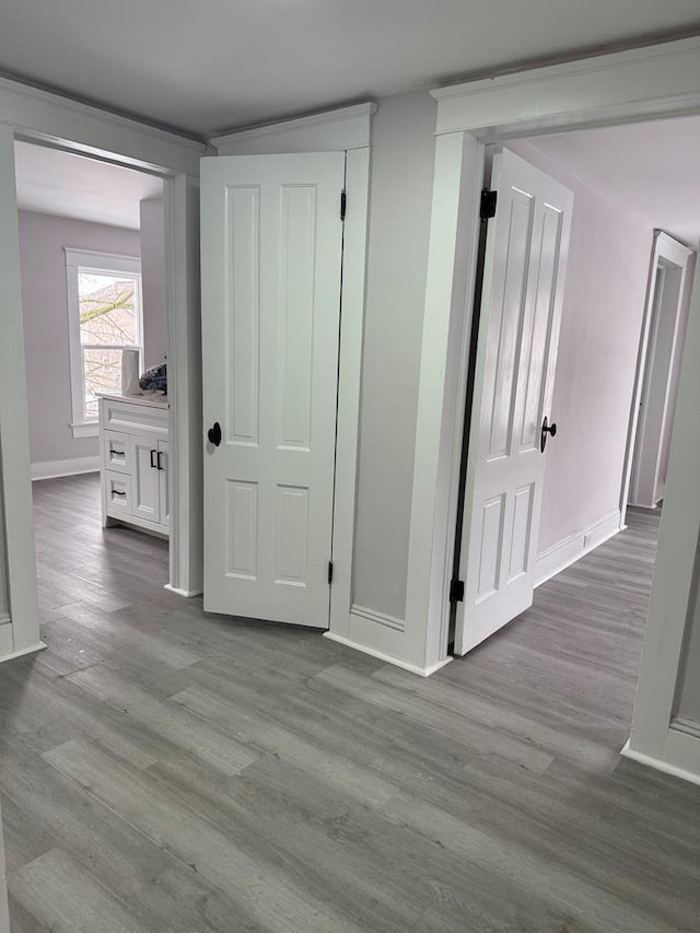 hallway featuring light hardwood / wood-style flooring