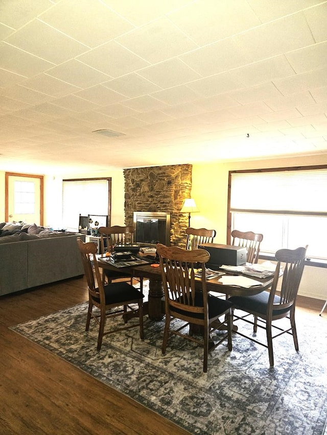 dining area featuring hardwood / wood-style flooring