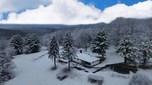 view of snowy aerial view