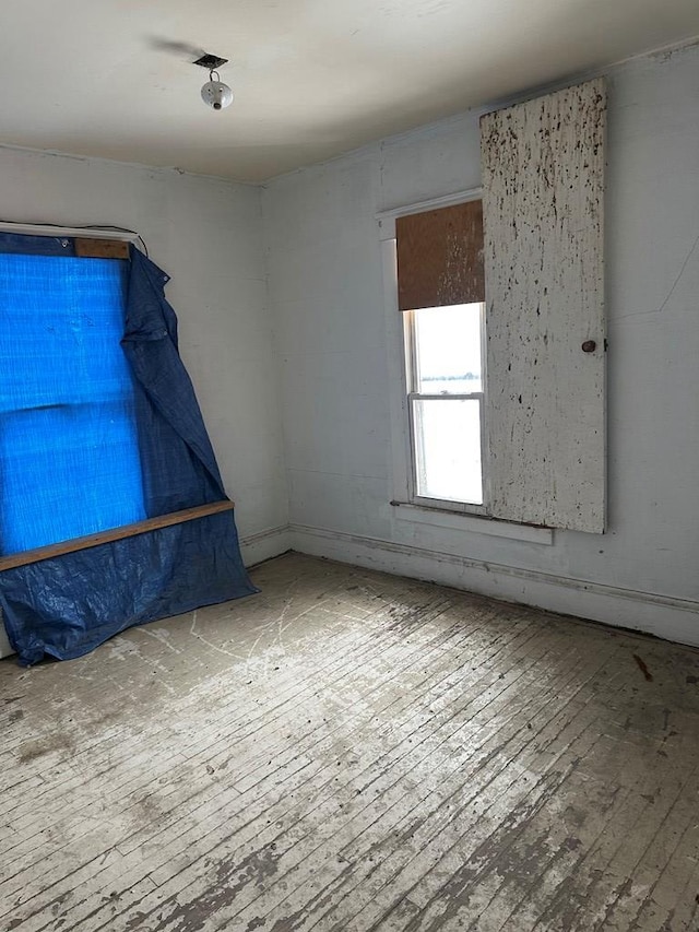 empty room with hardwood / wood-style floors