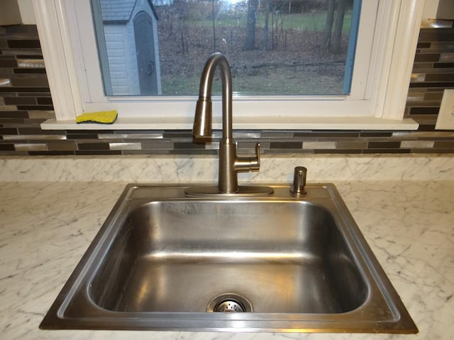 details with backsplash and sink