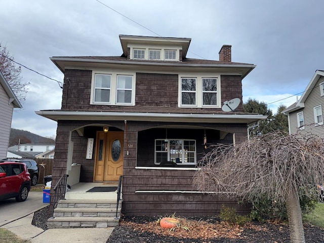 view of front of house featuring covered porch