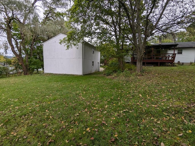 view of yard featuring a deck