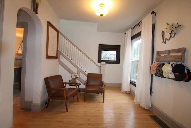 entrance foyer featuring light hardwood / wood-style floors