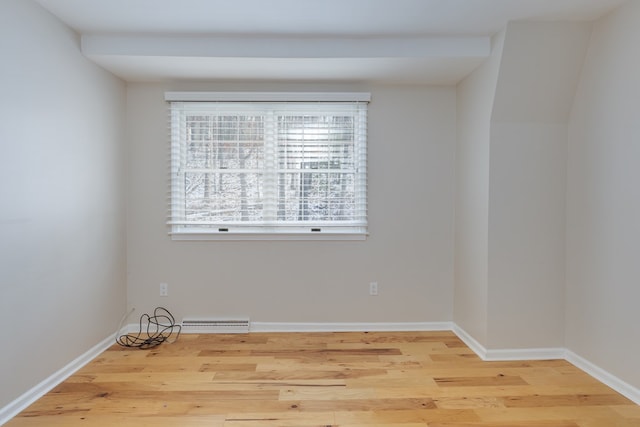 spare room with wood-type flooring