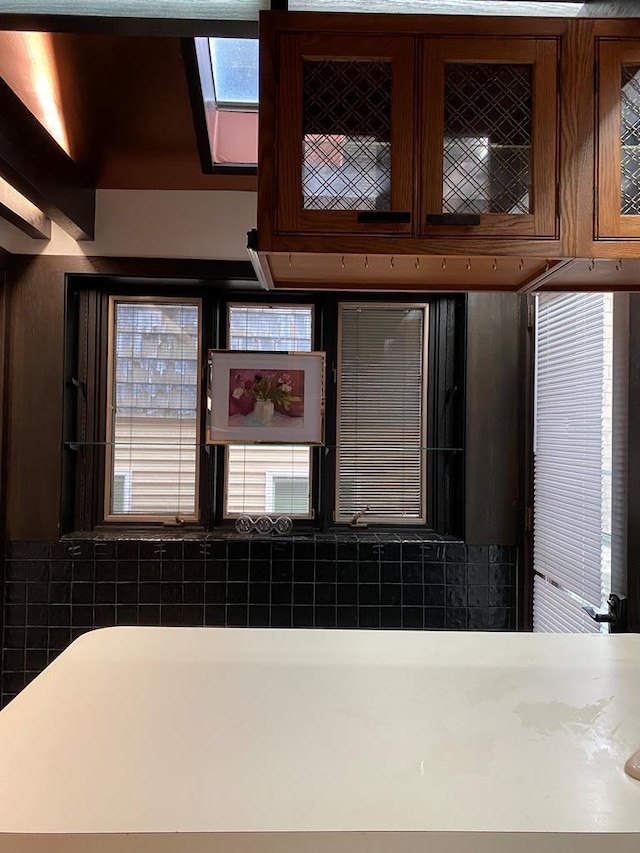 bathroom featuring a skylight