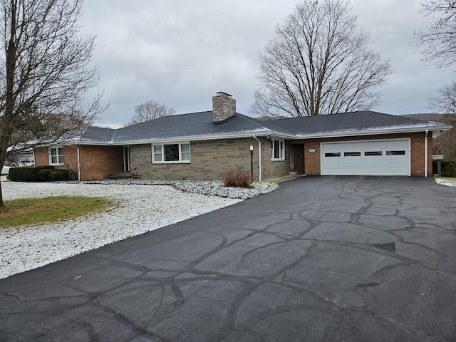 single story home with a garage