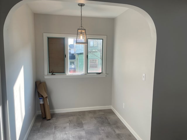 view of unfurnished dining area