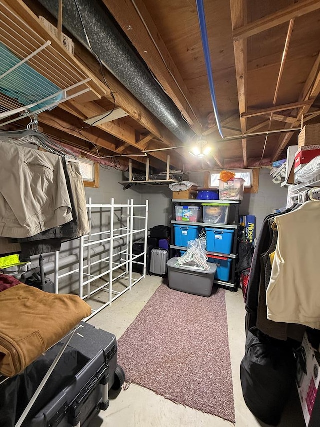 view of storage room