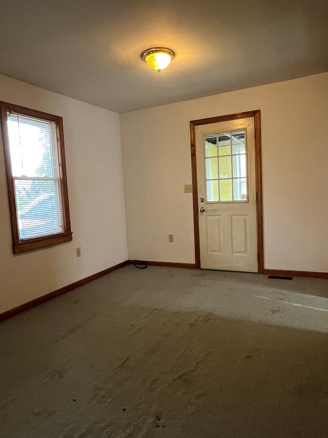 interior space featuring carpet flooring